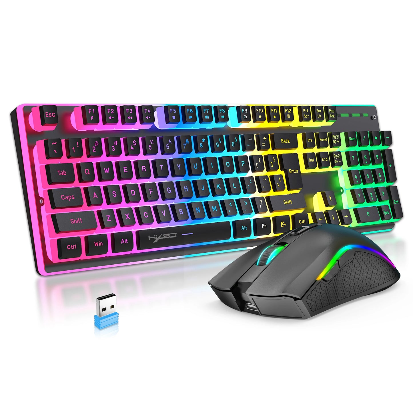 Wireless RGB Gaming Keyboard & Mouse – Perfect for Game Stick