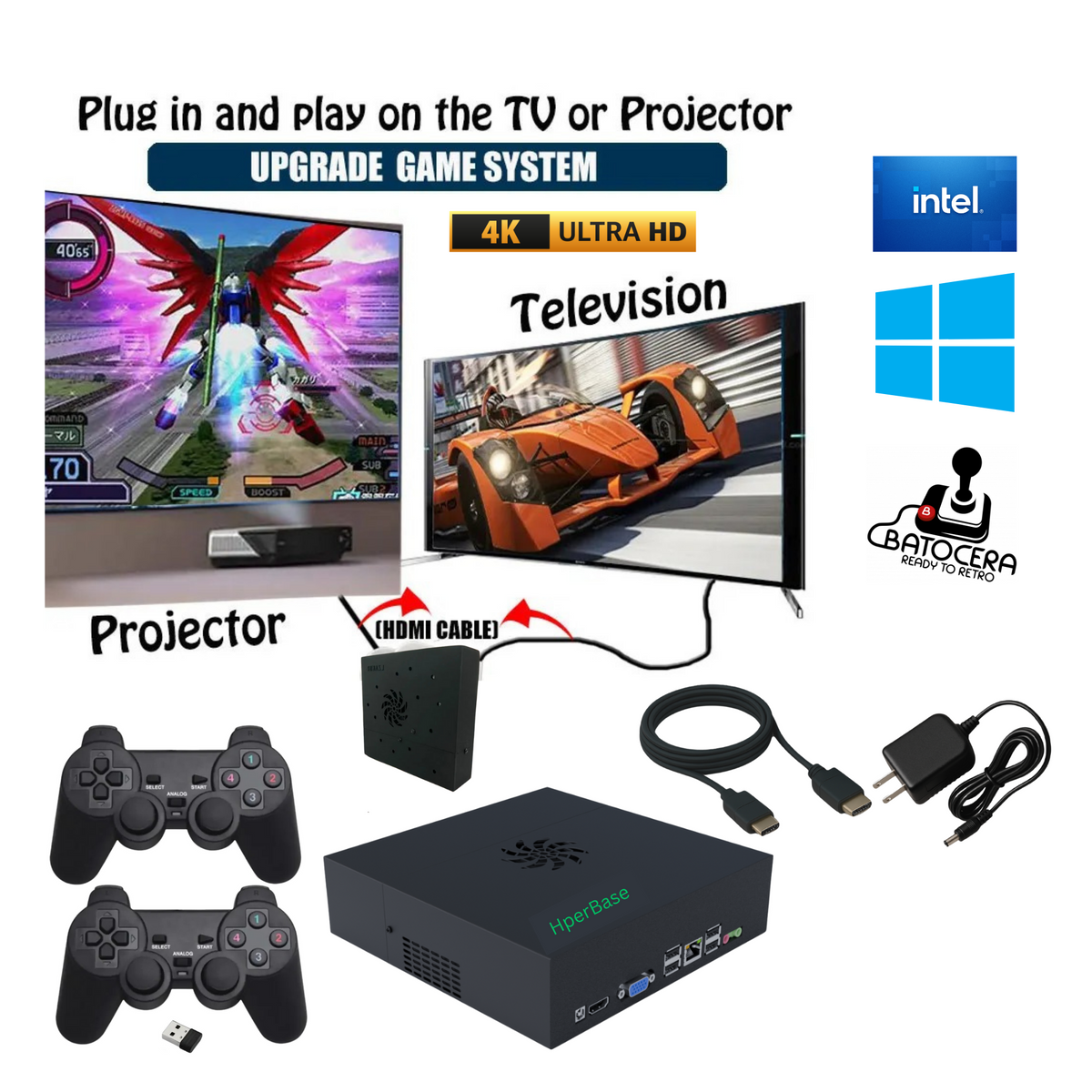 HyperBase™ Retro Series | 100,000+ preloaded Games | Wii, PS2, PS3, Xbox, N64 +80 Systems
