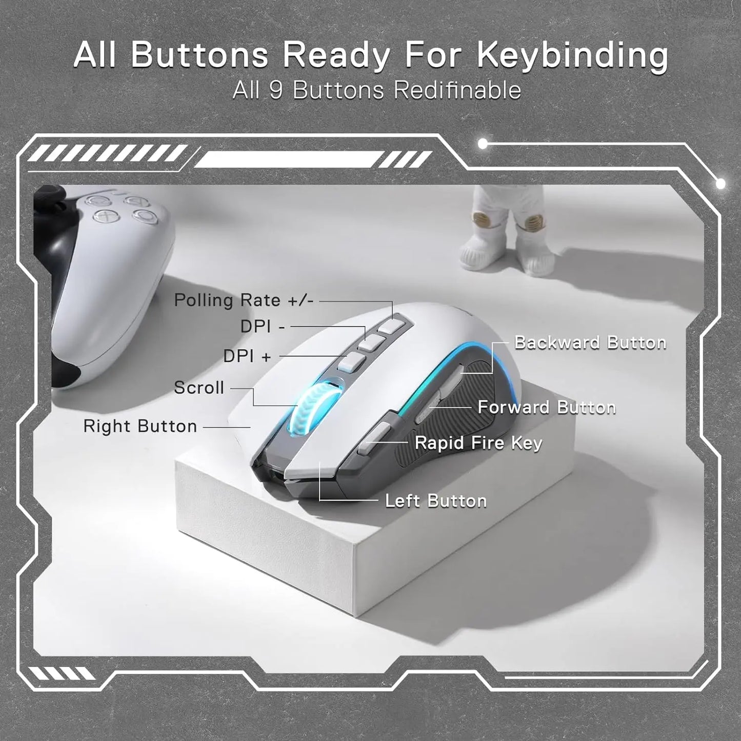 Redragon Strike 9 Wireless Gaming Mouse