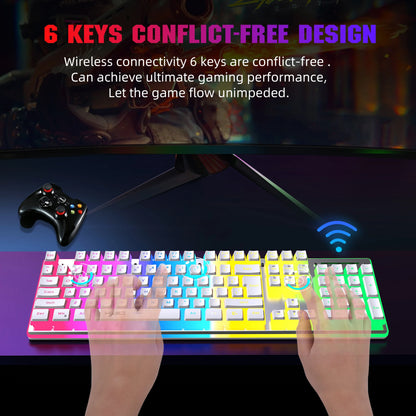 Wireless RGB Gaming Keyboard & Mouse – Perfect for Game Stick
