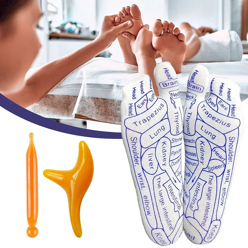 Acupressure Foot Massage Socks with Massage Tools