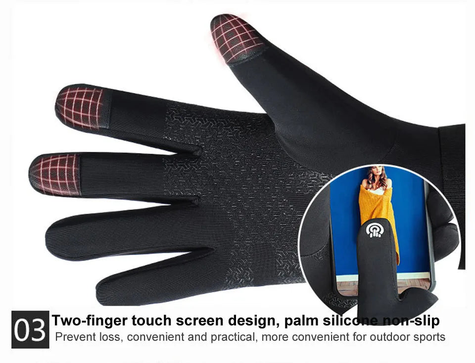 Waterproof Touchscreen Winter Cycling Gloves for Biking and Skiing