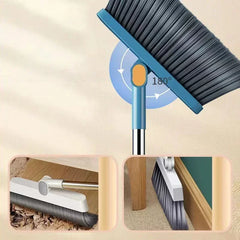 Plastic Broom and Dustpan Set with Hair Scraper