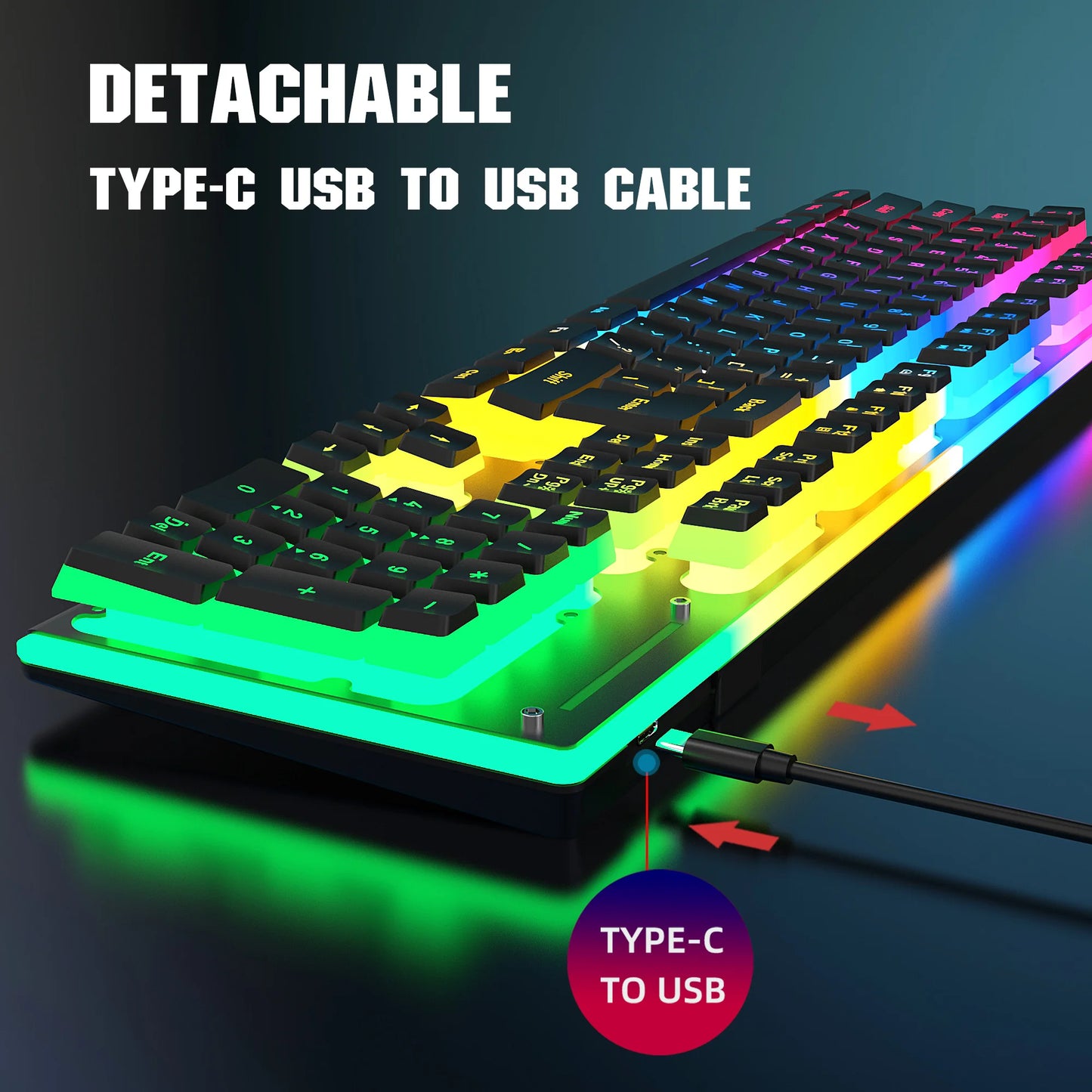 Wireless RGB Gaming Keyboard & Mouse – Perfect for Game Stick