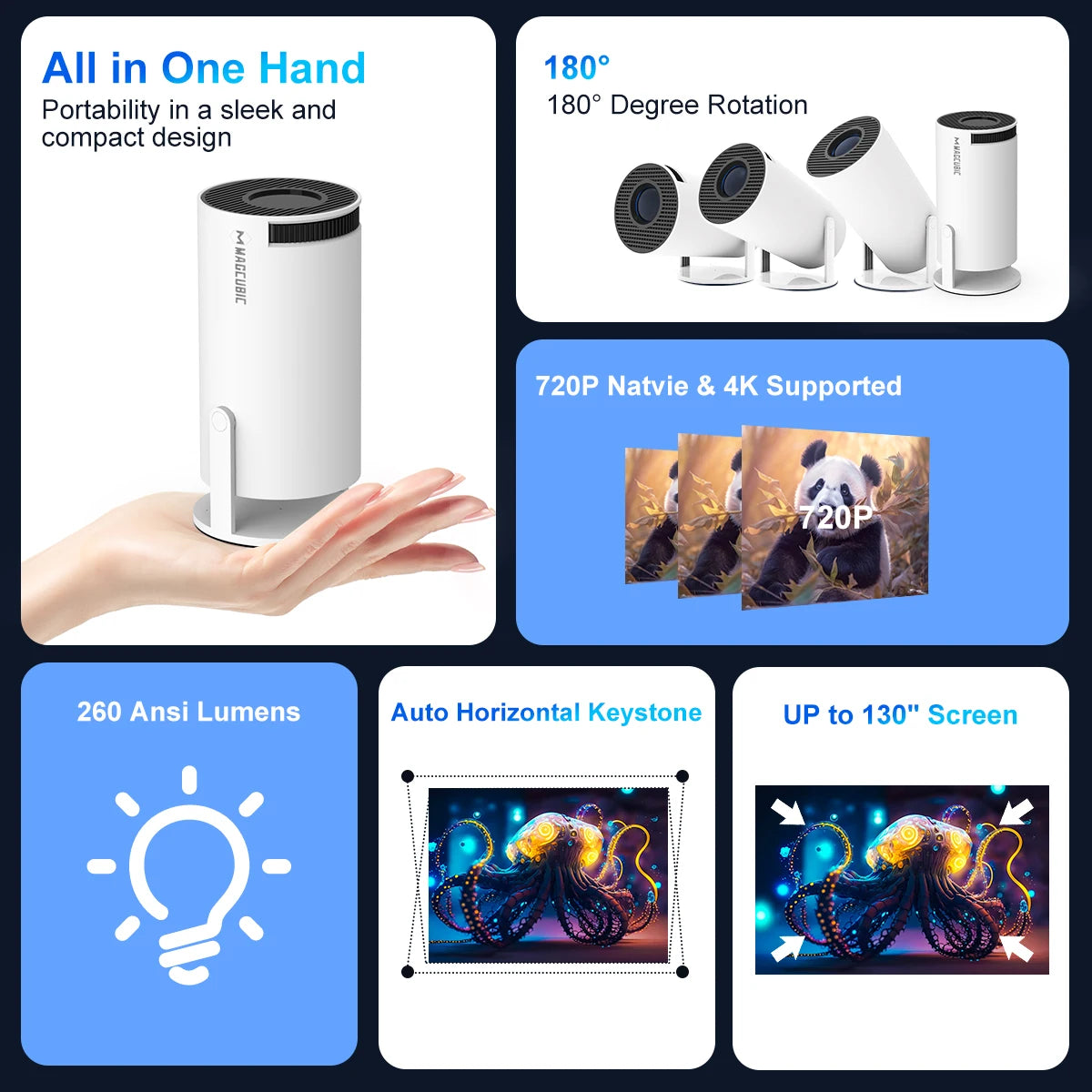 Magcubic 4K Smart LED Projector with Android 11