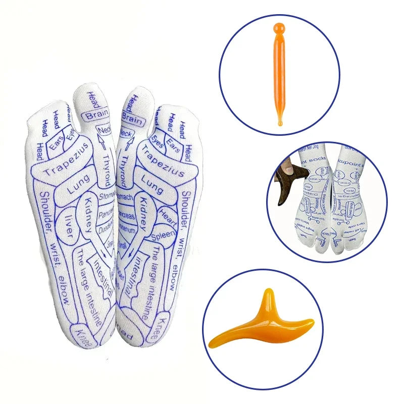 Acupressure Foot Massage Socks with Massage Tools