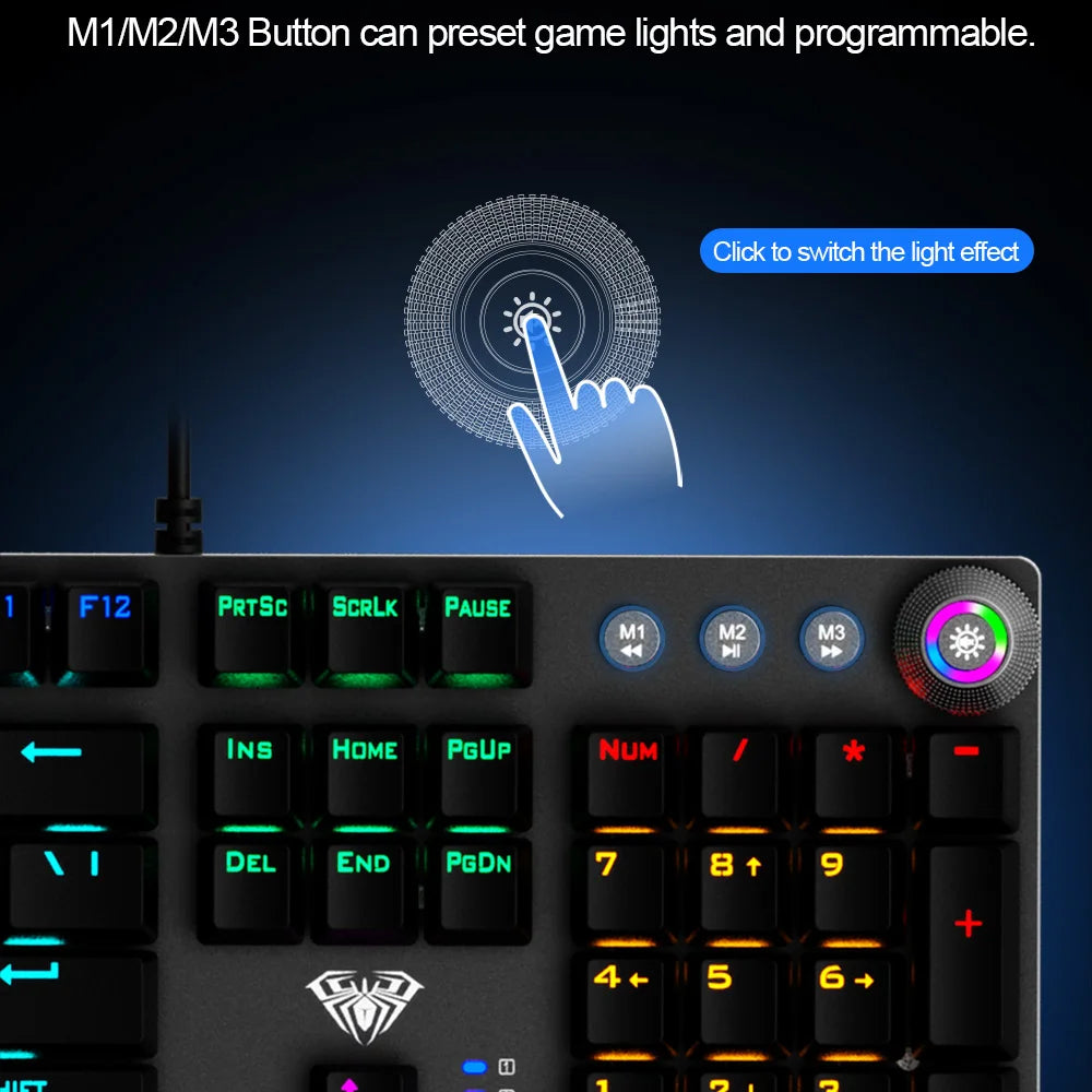 AULA F2088 Mechanical Gaming Keyboard with Backlit and Wrist Support