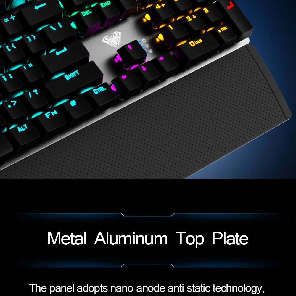 AULA F2088 Mechanical Gaming Keyboard with Backlit and Wrist Support