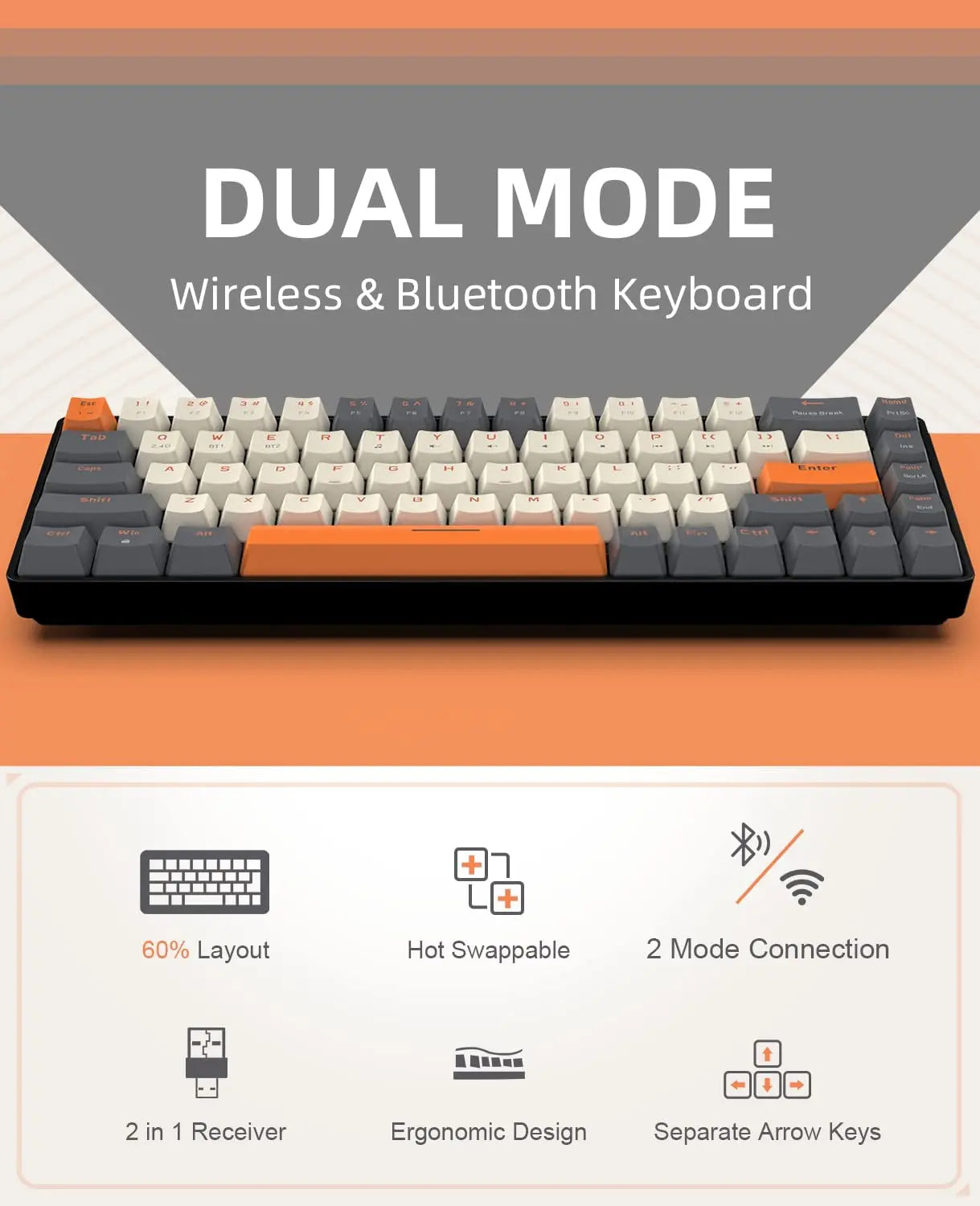 SwiftKey™ K68 Dual-Mode Wireless Mechanical Keyboard