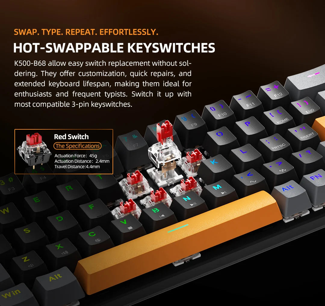 MACHENIKE K500-B68 65% Mechanical Gaming Keyboard