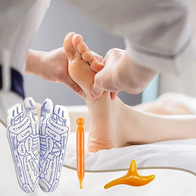 Acupressure Foot Massage Socks with Massage Tools