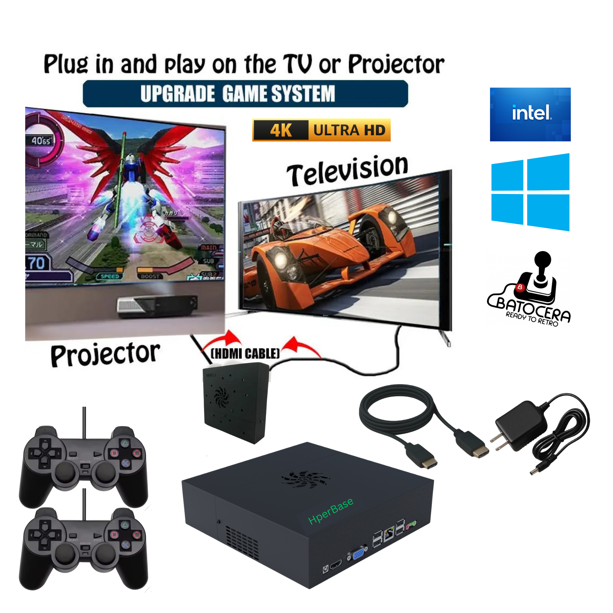 HyperBase™ Retro Series | 100,000+ Preloaded Games | Wii, Xbox, PS3, PS2, N64 80+ Systems