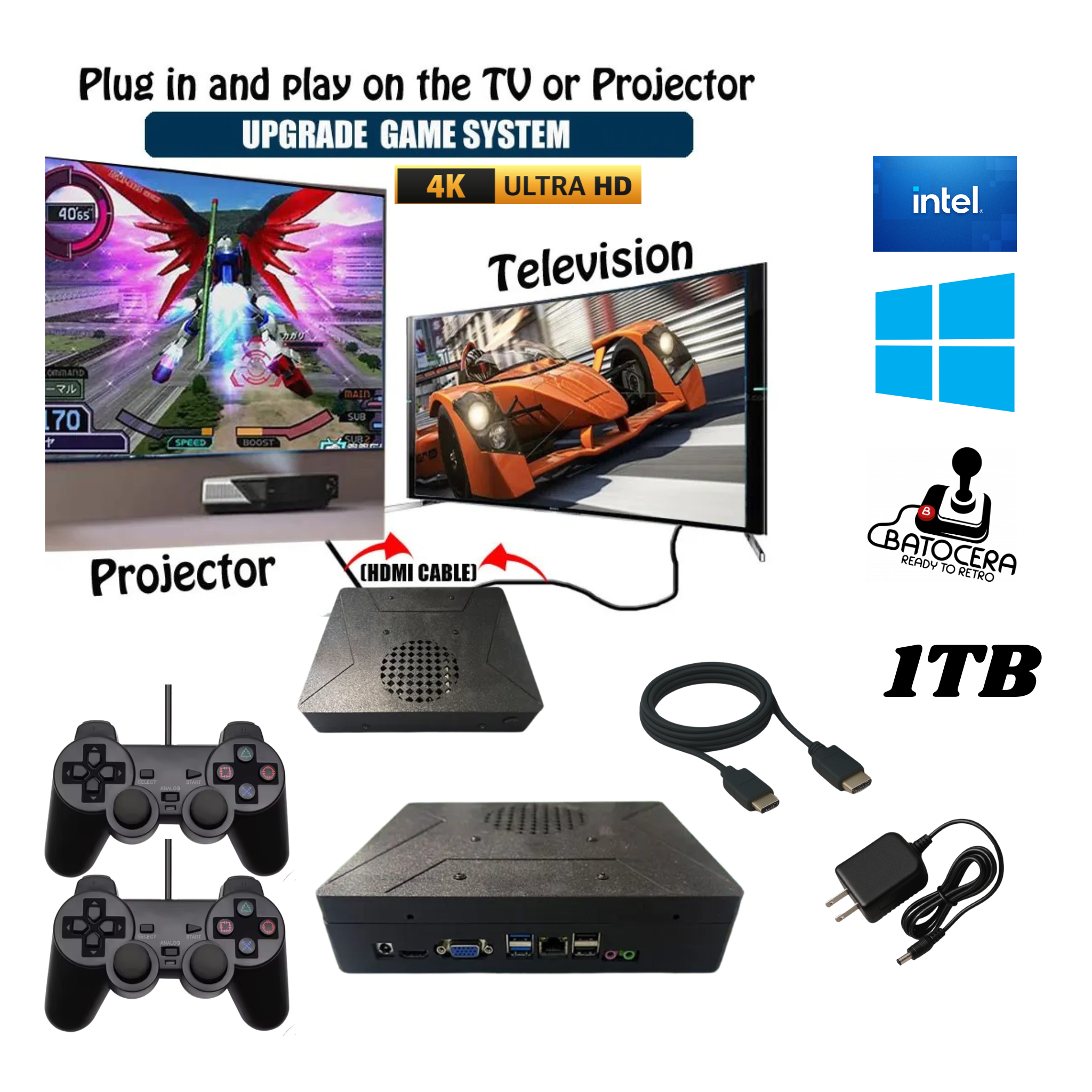 HyperBase™ Retro Series | 100,000+ Preloaded Games | Wii, Xbox, PS3, PS2, N64 80+ Systems